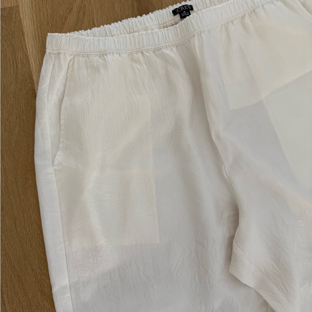 J. Crew White Wide Leg Pants